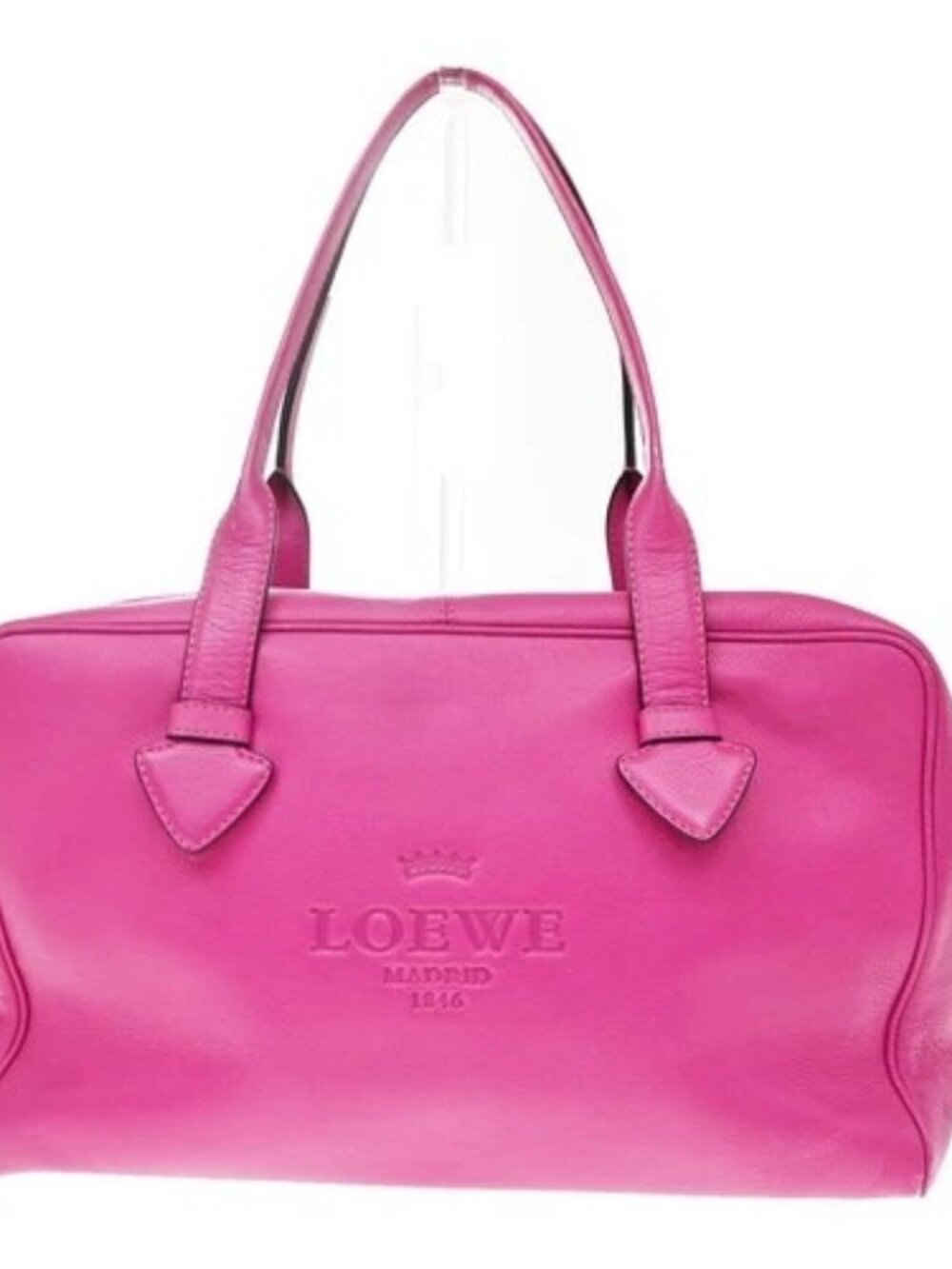 LOEWE Logo Heritage Shoulder Hand Bag Leather Pink Spain SHW 35KD758